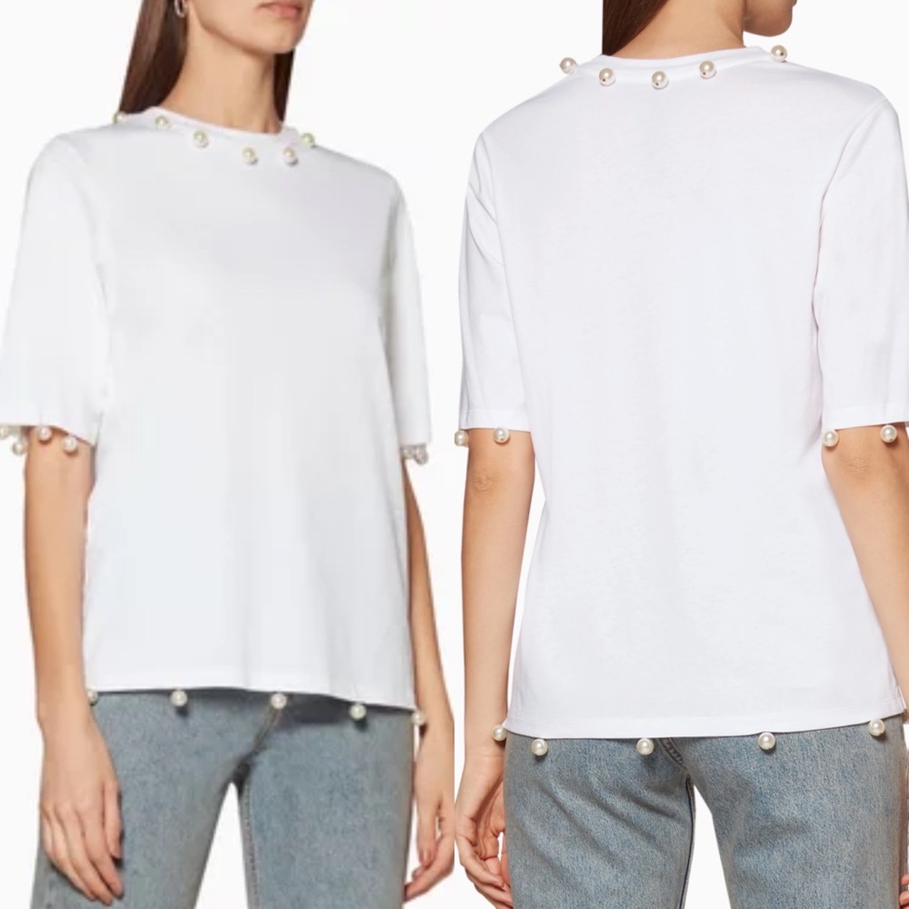 Romance was born white angel dribble beaded‎ tshirt